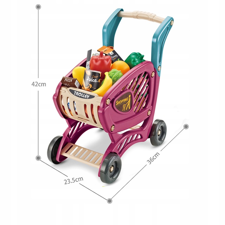 SUPERMARKET WÓZEK SKLEPOWY ZAKUPOWY DLA DZIECI SKLEP OWOCE WARZYWA MATADI
