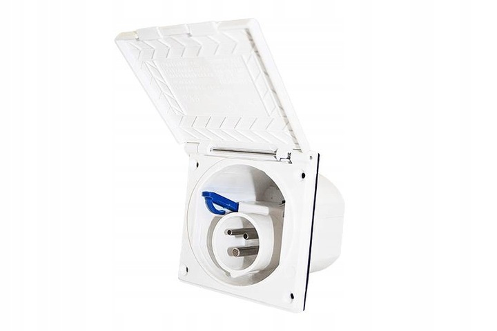 Przyłącze prądowe 230V gniazdo do kampera kempingu BIAŁE