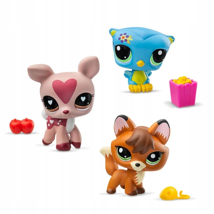 Littlest Pet Shop zestaw figurek tuba zwierzątka Sowa Lis Jeleń seria 3