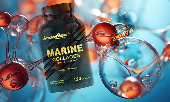 IRONFLEX KOLAGEN MORSKI RYBI 120kaps COLLAGEN MARINE KWAS HIALURONOWY WIT C