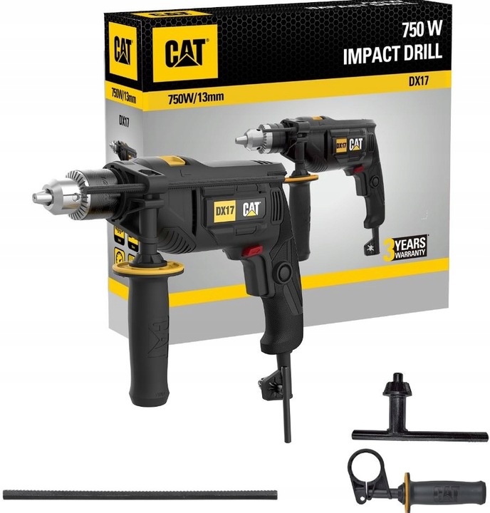 Wiertarka udarowa CAT DX17 750W 13mm 3000obr/min