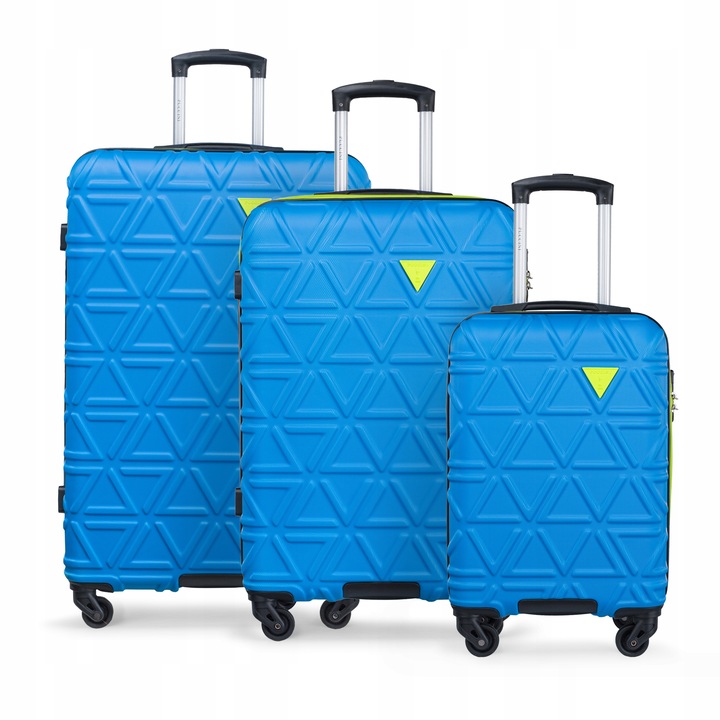 PUCCINI Zestaw WALIZEK Podróżnych Duża Średnia Kabinowa 3w1 ABS ABS018 7