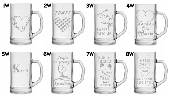 Duży kufel do piwa na prezent z grawerem 640ml logo tekst urodziny
