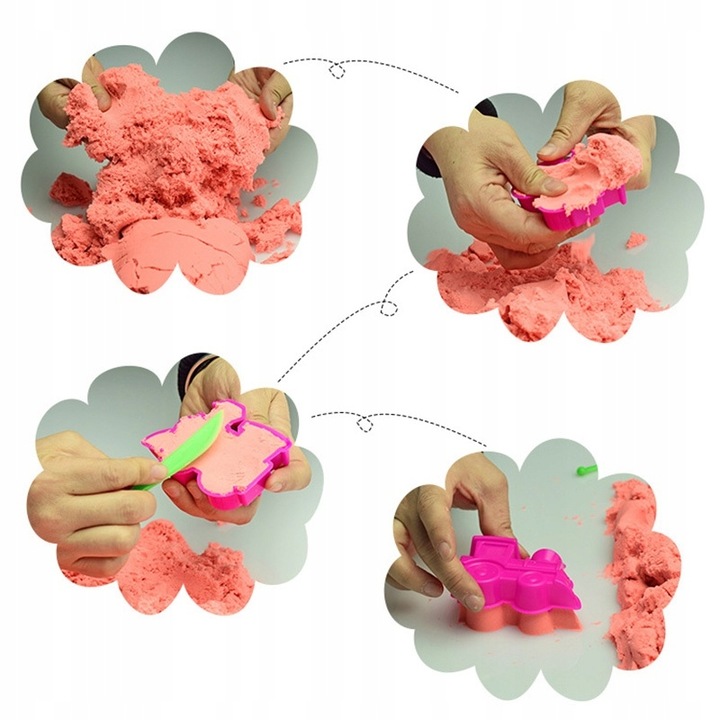 PIASEK KINETYCZNY 3kg FOREMKI + BASEN PIASKOWNICA