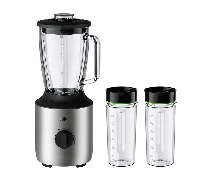 Blender kielichowy Braun JB3272 SI 800W PowerBlend 1,5L+2 Kubki Smoothie2Go