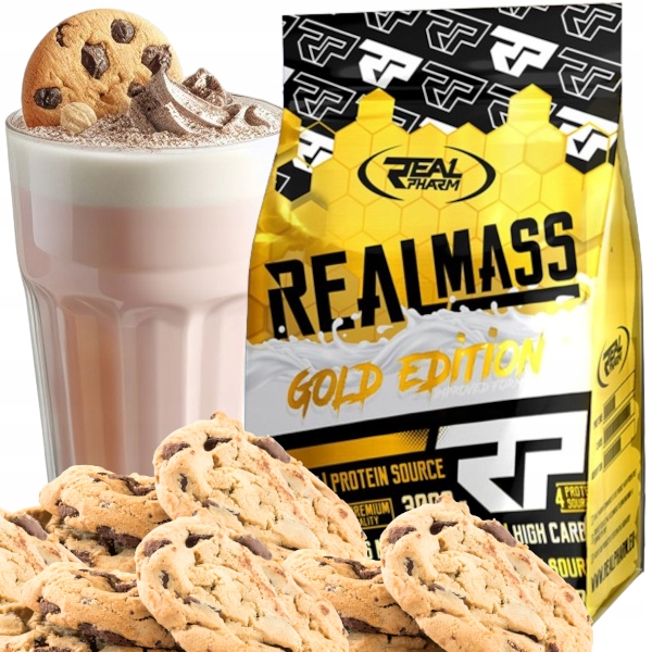 GAINER białko węglowodany Real Pharm Real Mass białko 3kg CIASTECZKOWY