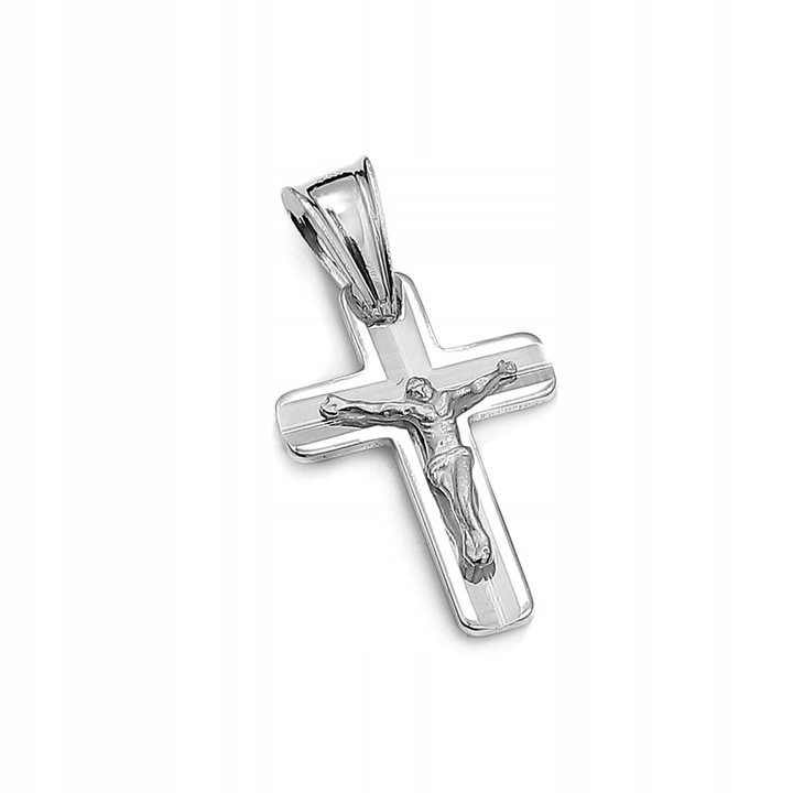 ŁAŃCUSZEK SREBRNY 925 KRZYŻYK D800 KOMUNIA 45CM