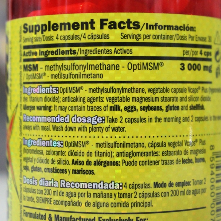 SIARKA MSM Amix Mocna Formuła 3000mg - Kapsułki najczystsza siarka OptiMSM