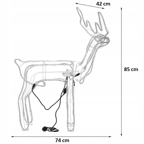 Renifer LED Świąteczny Świecący Figurka Na Zewnątrz XL Duży 85 Kolorowy