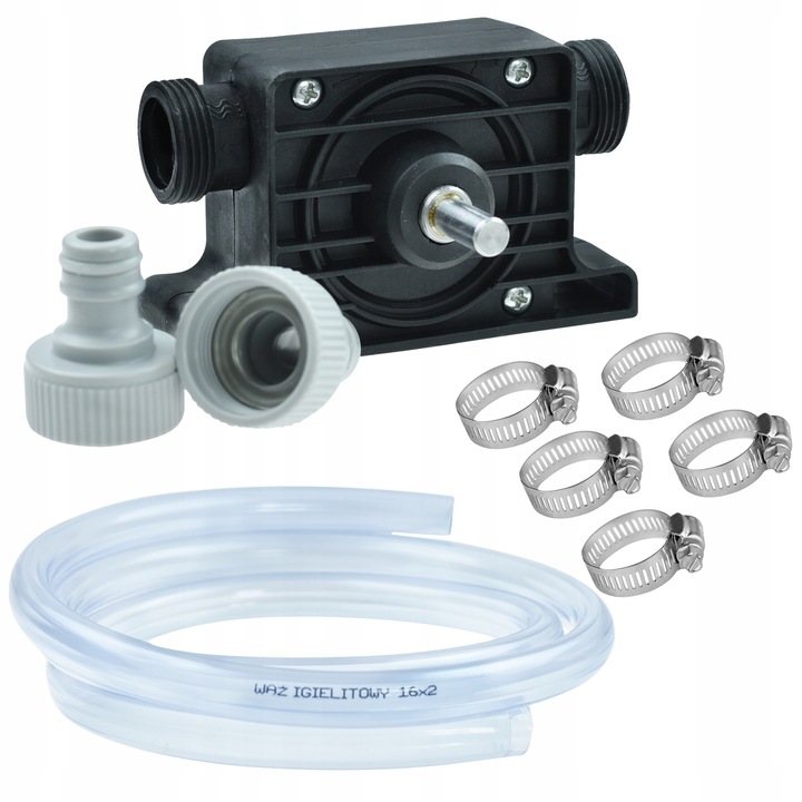 REXXER ZESTAW,POMPKA NA WIERTARKĘ 3/4" + WĄŻ 2 M + OPASKI 900L/h