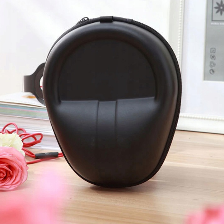 Etui na DUŻE słuchawki z zamkiem błyskawicznym twarde miękki środek H4