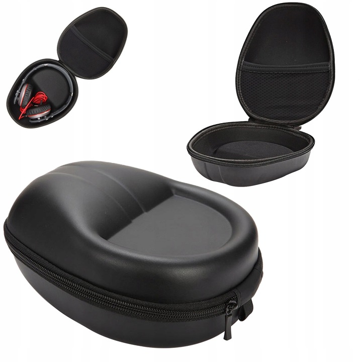 Etui na DUŻE słuchawki z zamkiem błyskawicznym twarde miękki środek H4