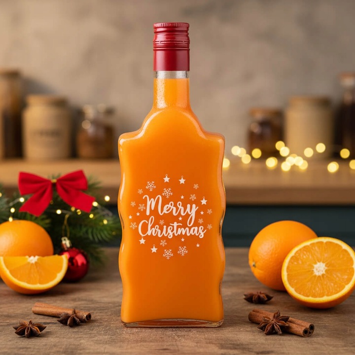 10x Butelki Szklane FALA 500ml z NADRUKIEM ŚWIĄTECZNYM na Prezent Nalewki