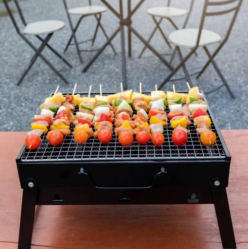 GRILL TURYSTYCZNY PRZENOŚNY SKŁADANY WALIZKA Kempingowy Prostokatny