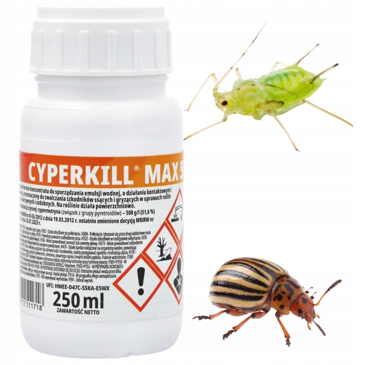 ŚRODEK PREPARAT NA MSZYCE CYPERKILL MAX 500 EC 250ML OWADOBÓJCZY DO WARZYW