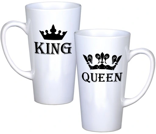 KOMPLET KUBKÓW LATTE DLA PAR PREZENT DUŻE 450ml PREZENT Z NADRUKIEM