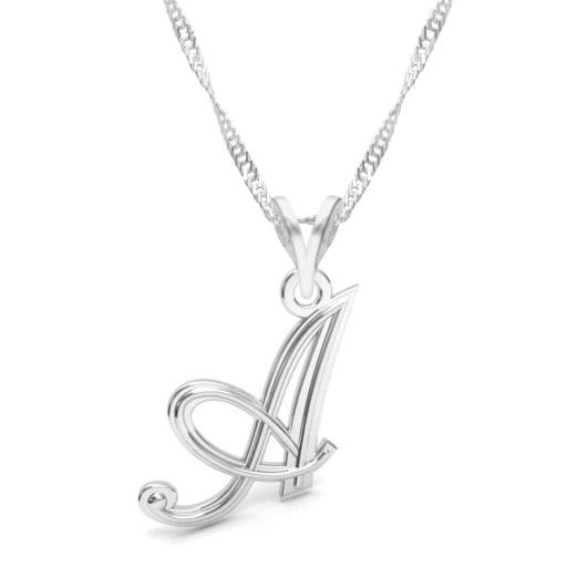 Łańcuszek srebrny naszyjnik 925 Litera Literka A