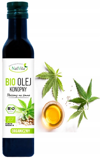 Olej Konopny BIO zimnotłoczony 250ml Natvita Ekologiczny Naturalny