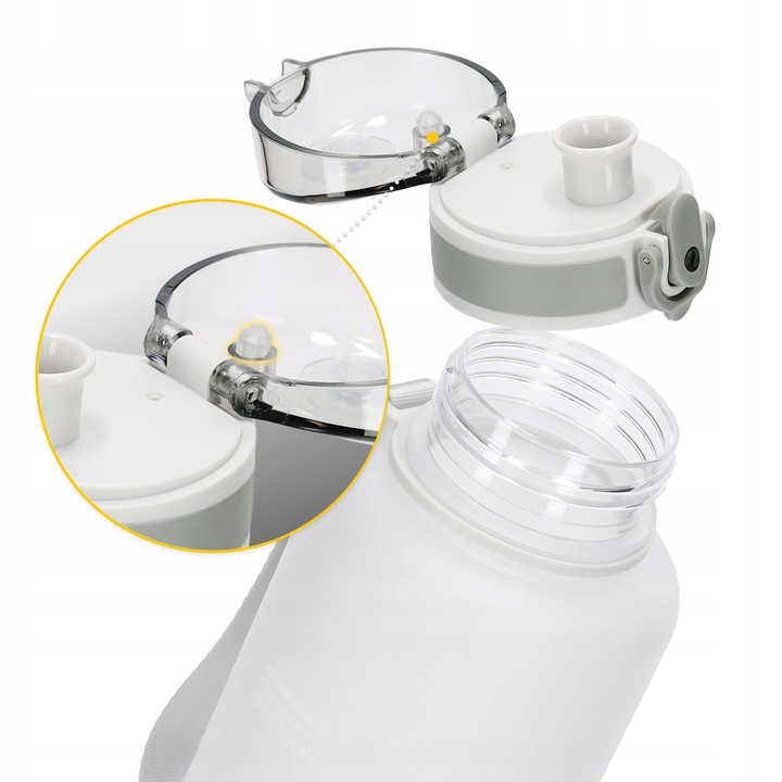 BUTELKA NA WODĘ BIDON SPORTOWY MOTYWACYJNY Z MIARKĄ USTNIKIEM TRITAN 1L