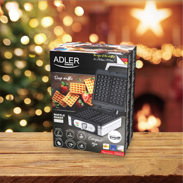 GOFROWNICA 2000W XXL 2 CHRUPIĄCE PUSZYSTE GOFRY XXL DUŻA SOLIDNIE WYKONANA