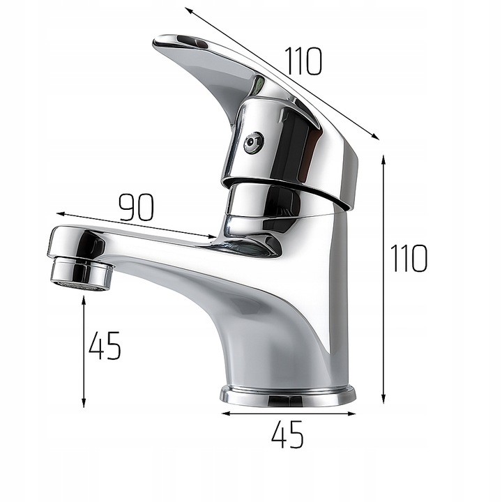 BATERIA UMYWALKOWA NISKA ŁAZIENKOWA NABLATOWA CHROM KRAN DO UMYWALKI MAŁA