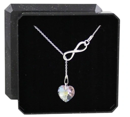 NASZYJNIK SREBRNY DAMSKI Z INFINITY SERCE SWAROVSKI *DO WYBORU łańcuszek