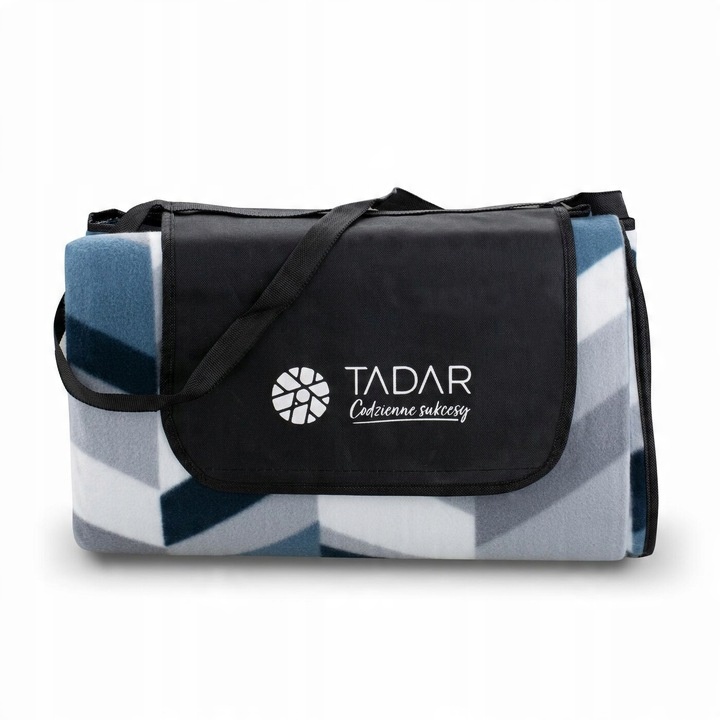 MATA KOC PIKNIKOWY Z TERMO IZOLACJA 200X200CM SZARO GRANATOWY