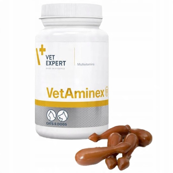 Preparat dla psów i kotów witaminy minerał Vet Expert Vetaminex 60 kapsułek