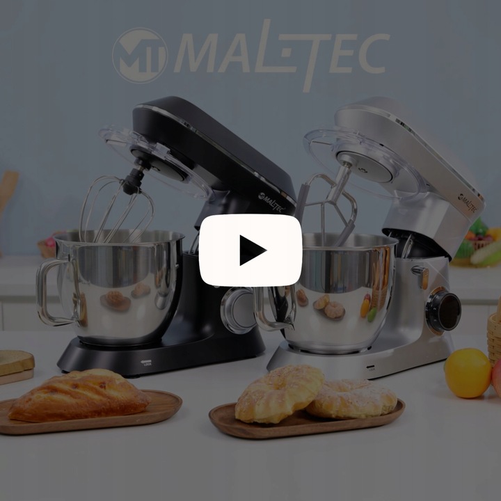 ROBOT KUCHENNY MIKSER PLANETARNY ZESTAW WIELOFUNKCYJNY SREBRNY 6,5L 2200W