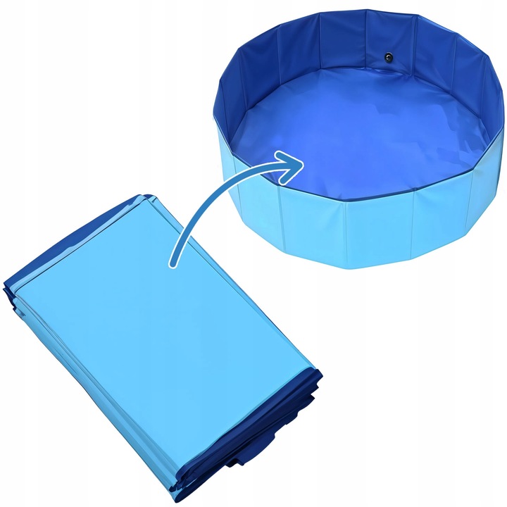 BASEN OGRODOWY DLA PAS, ZWIERZĄT, DZIECI SKŁADANY DEXTER 80x20 cm