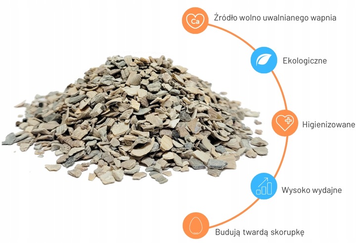 Muszle morskie dla kur niosek 20 kg - NATURALNE