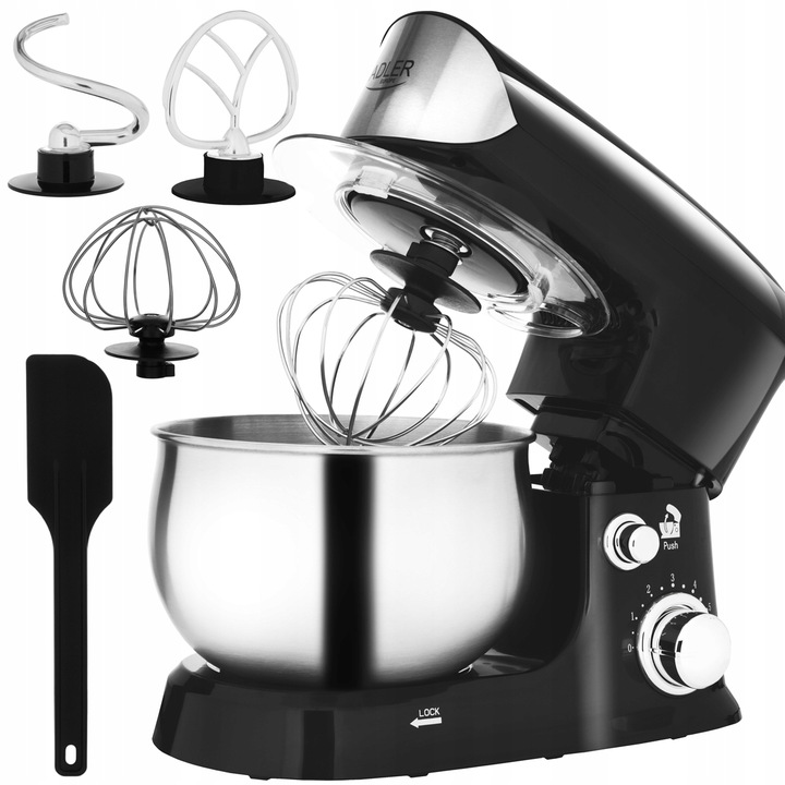 Robot kuchenny planetarny 1200W misa 3l ze stali nierdzewnej 6 prędkości