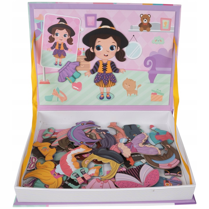 Książka układanka magnetyczna Lalka Ubieranie Dziewczynki Puzzle dla Dzieci