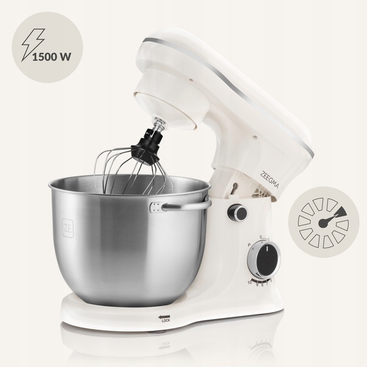 ROBOT KUCHENNY 3xMISY 13,7 L Wielofunkcyjny PLANETARNY BEŻ ECRU 18w1