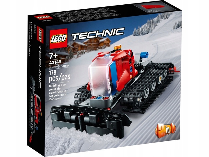LEGO TECHNIC Ratrak Skuter Śnieżny 2w1 klocki 42148 auto torba na prezent