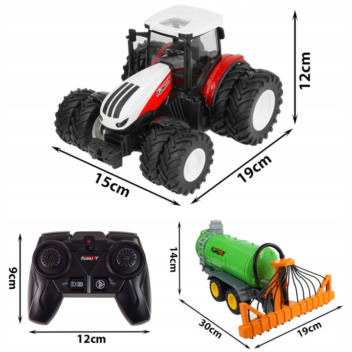 ZDALNIE STEROWANY TRAKTOR XXL CIĄGNIK ROLNICZY PILOT R/C CYSTERNA NA WODĘ
