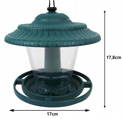 KARMNIK DLA PTAKÓW ZIMUJĄCYCH WISZĄCY BUDKA DOMEK ZIELONY + KARMA GRATIS