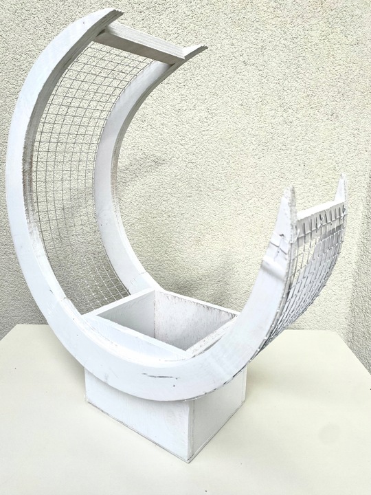 Księżyc stroik podstawa do kompozycji kwiatowej biała