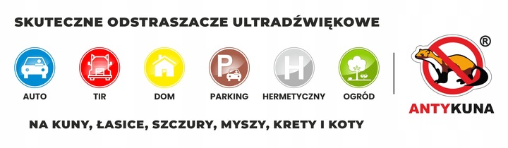 Odstraszacz kun Hermetyczny cichy i błyska do domu na strych 5 stronny 230V