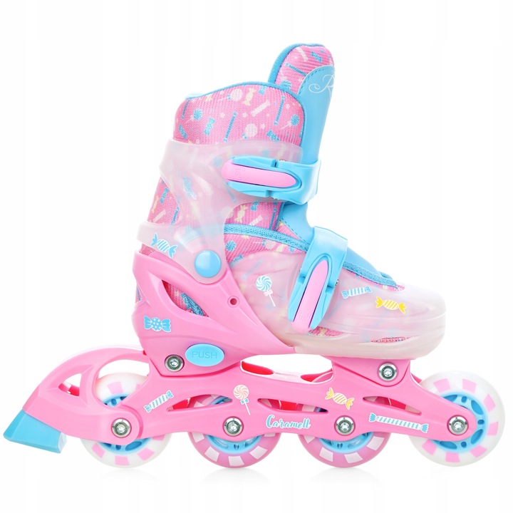 Rolki Wrotki Regulowane 3w1 RAVEN Caramell 26-29 Kółko LED