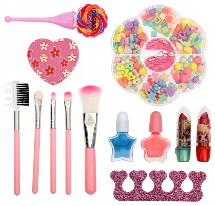 ZESTAW KOSMETYKÓW DO MAKIJAŻU MAKE UP KUFEREK NA KOSMETYKI CIENIE LAKIERY