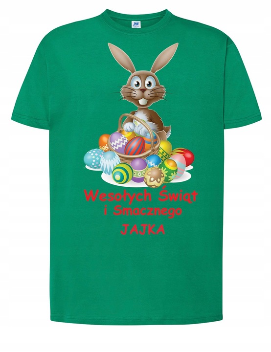 KOSZULKA DZIECIĘCA ZIELONA ŚWIĄTECZNA NA WIELKANOC ZAJĄC 9-11 Lat