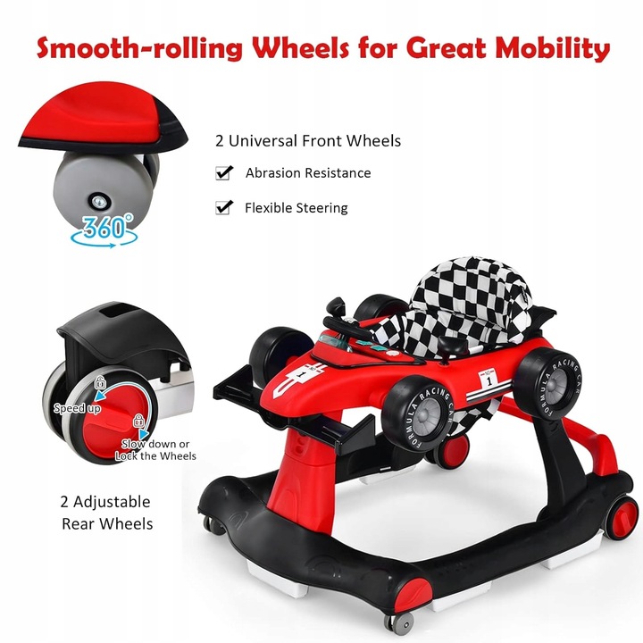 Chodzik dla dzieci 4 w 1, chodzik dla dzieci dla niemowląt od 6 miesięcy