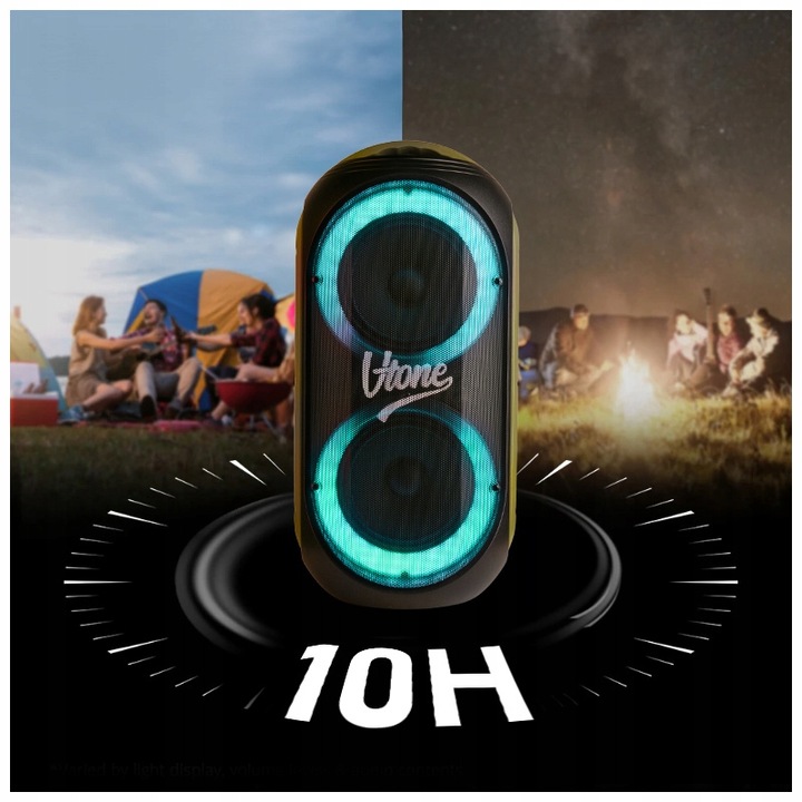 GŁOŚNIK BLUETOOTH USB SD FM AUX PRZENOŚNA KOLUMNA BOOMBOX KARAOKE MIKROFON