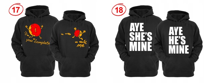 ZESTAW DWÓCH BLUZ Z KAPTUREM DLA ZAKOCHANYCH PAR