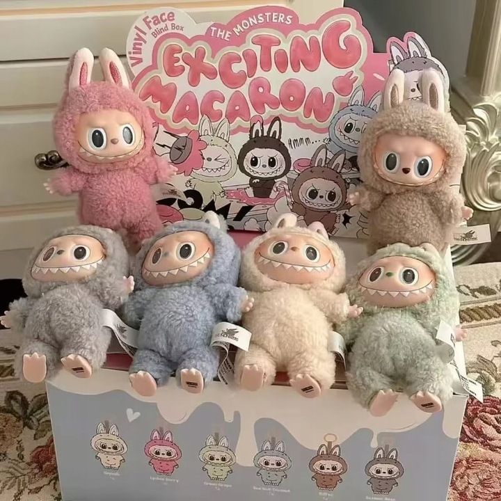 Figurka Labubu doll Pop Mart lalka The Monster Exciting Macarons Vinyl Face