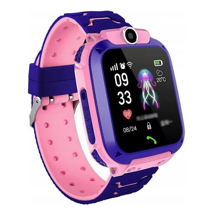 DZIECIĘCY RÓŻOWY SMARTWATCH Z GPS + RÓŻOWY DRUKUŚ - DRUKUJE BEZ TUSZU