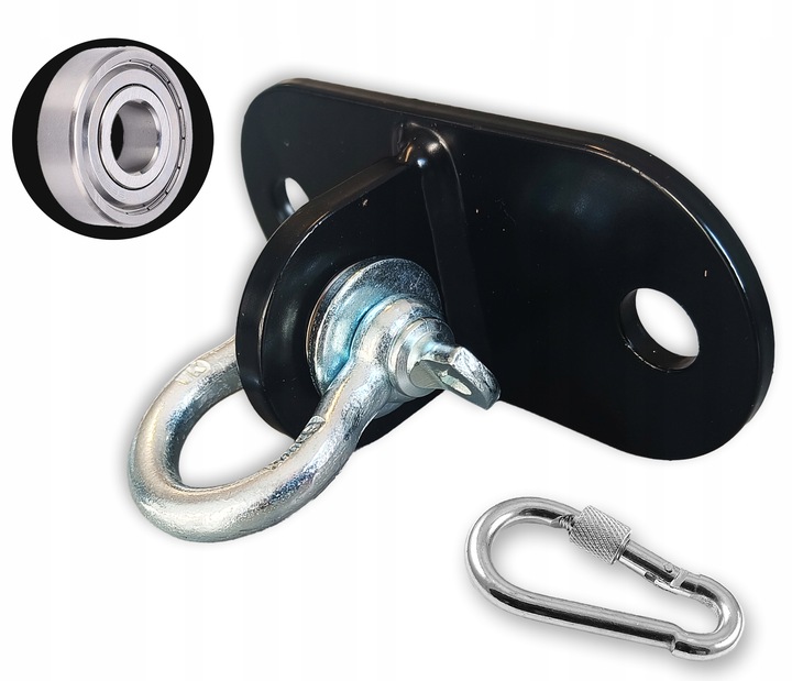 Uchwyt sufitowy z ŁOŻYSKIEM i szeklą mocowanie łożyskowane wieszak hak