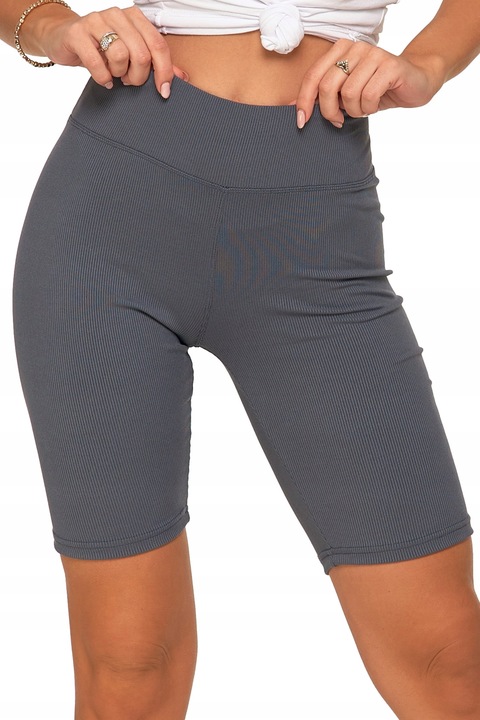 KOLARKI LEGGINSY GETRY DAMSKIE KRÓTKIE Z WYSOKIM STANEM W PRĄŻEK MORAJ S/M