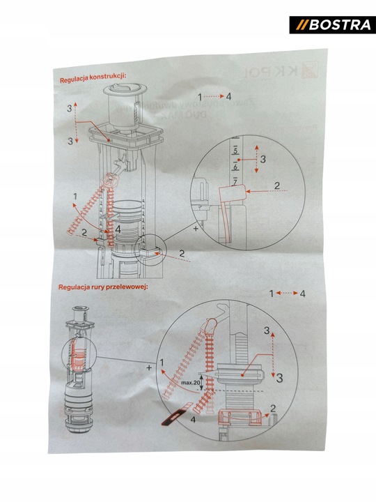 ZAWÓR SPUSTOWY SPŁUCZKI KK-POL 3/6 LITRA KOMPAKT DWUFUNKCYJNY WC